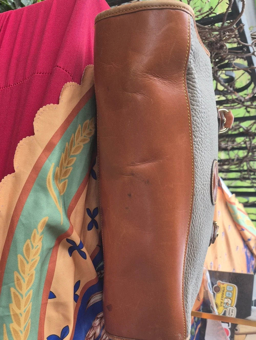 DOONEY & BOURKE 🌟 VINT. 1990s AWL Satchel 🇺🇲 USA-made 🌟 Taupe & British Tan
